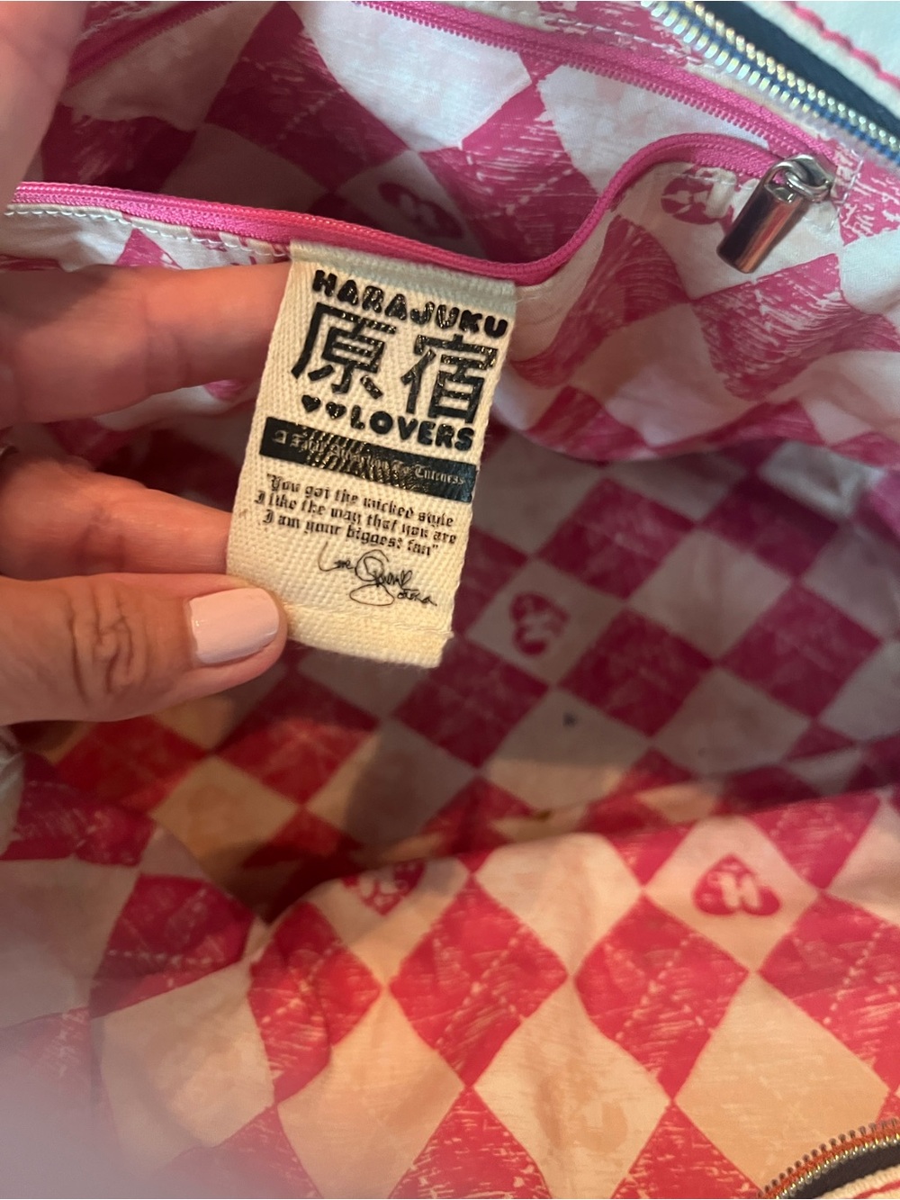 Harajuku Lovers Asian Canvas tote with crossbody strap - Picture 7 of 9